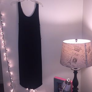 Long Boho Black high-low dress